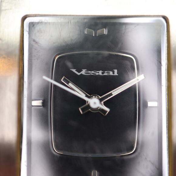 Vestal Electro Women's Tank Watch 24mm Rectangle Black Dial Brown Leather Strap - Picture 6 of 16